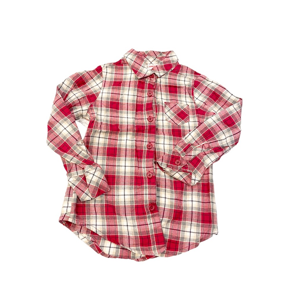 Gymboree Plaid Button Down Dress Shirt Red Size 4